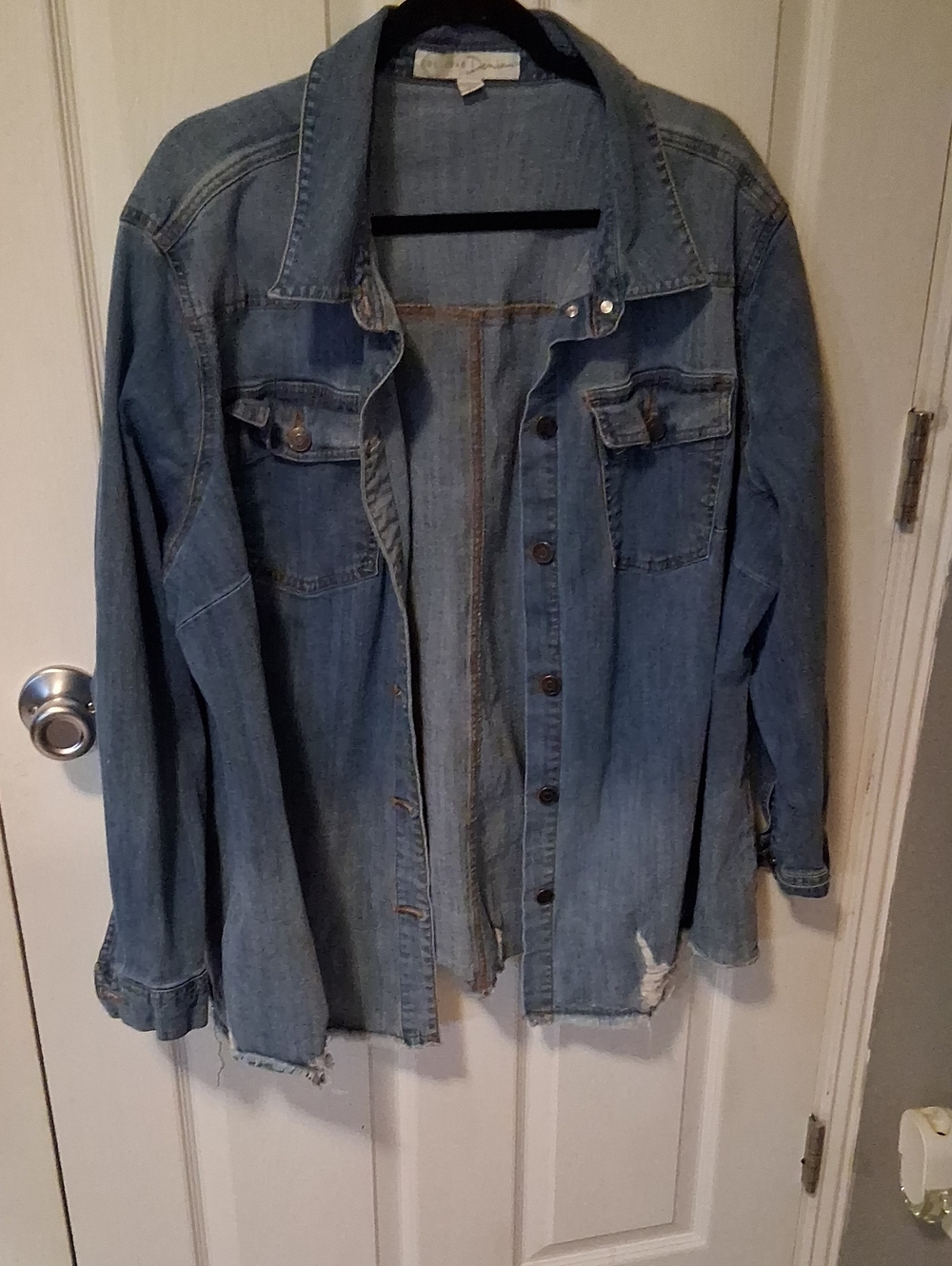 Cato Light Blue Distressed Denim Jacket